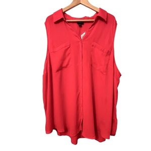 Torrid Vibrant Red Sleeveless Blouse Sz 4 NWT